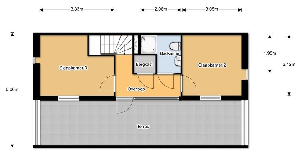 Plattegrond 2 e verdieping