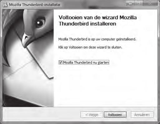 2 Veilig aan de slag met Ubuntu 25 Figuur 2.26: Start Thunderbird direct na installatie.