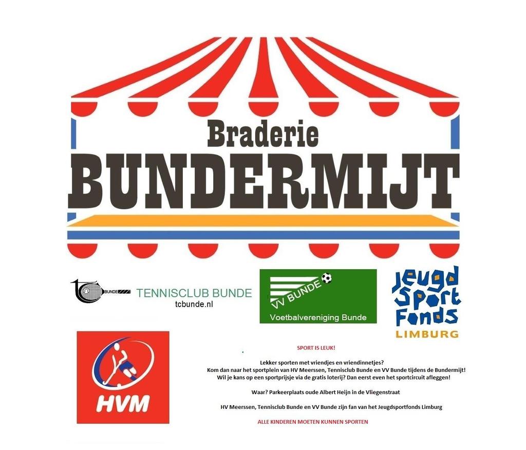 Beste basisschooljeugd uit Meerssen, Kom jij op 17 september ook lekker sporten met je vriendjes en vriendinnetjes op de Bundermijt in Bunde?