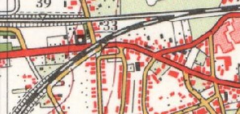 Afbeelding 9: Situatie in 1965 met plangebied in het rode kader (Bron: