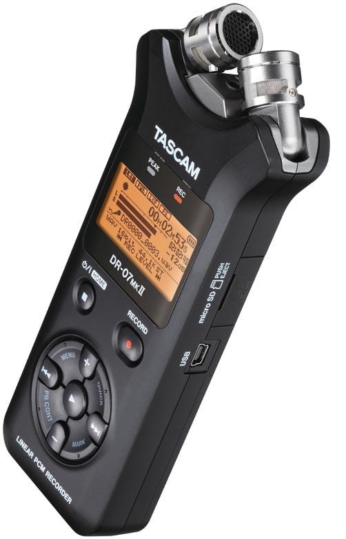 Schakelbare low-cut filter tas-dr05 Prijs: 139 118 Tascam DR-07 MK2 Portable recorder met twee richtbare cardio micro s: geschikt voor gerichte opnames, zowel in XY als en AB stereo configuraties.