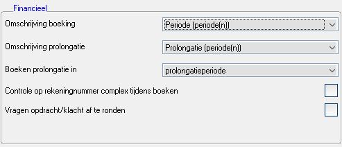 automatisch afgeboekt mogen worden tegen vorderingen en kunt u de standaard instelling doen voor de renteberekening. Per kader zullen hier de verschillende rubrieken op dit tabblad worden beschreven.