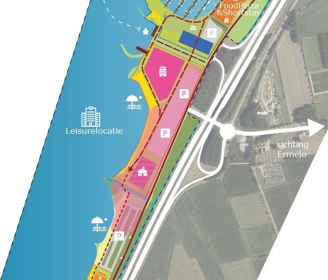 Figuur 2.4 Foodplaza & short stay Leisure centre Centraal gelegen in het plangebied is de zone voor het leisure centre.