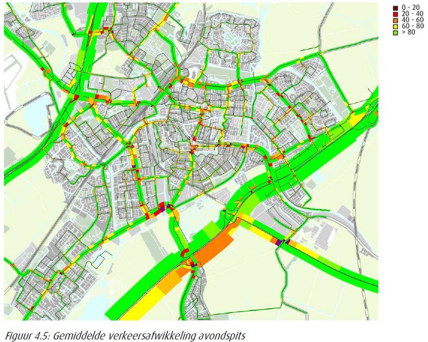 Streamline 2.0 / Basisjaar 2010 Verkeersafwikkeling 2010 / congestielocaties Verkeersafwikkeling In kleurtjes is aangegeven waar de gereden snelheid lager is dan de toegestane snelheid.