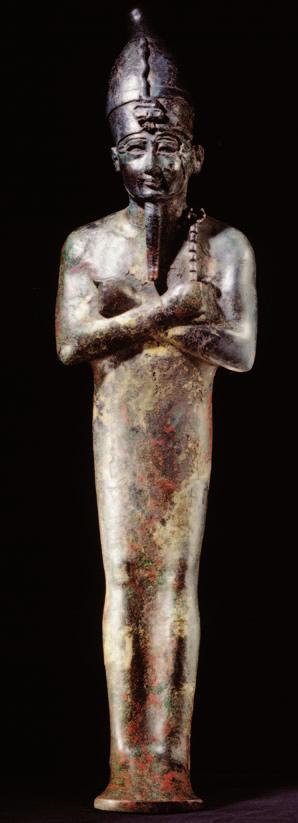 BRONZEN VOTIEFBEELDEN UIT EGYPTE 15 WILLEM VAN HAARLEM De meeste bronzen figuren uit Egypte die op de tentoonstelling te zien zijn, stellen goden voor, soms voorzien van een tekst die de gever