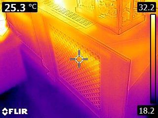 De temperatuur van de radiatoren in de woning die werden verwarmd hadden een temperatuur