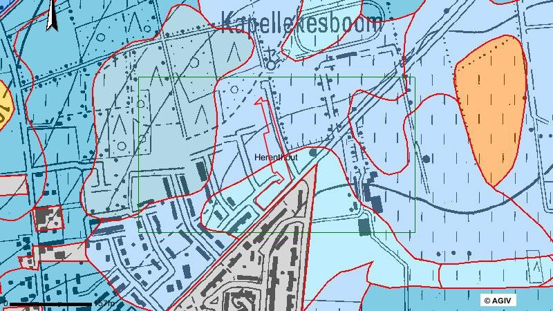 De geologische ondergrond van het terrein bestaat uit de Formatie van Diest (Di), gekenmerkt door groen tot