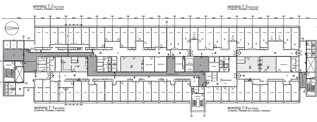 E5. Plattegrond Go-West 7e verdieping getransformeerde Go-West (bron: http://www.