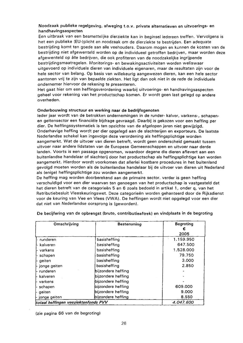 Noodzaak publieke regelgeving, afweging t.o.v. private alternatieven en uitvoerings- en handhavingsaspecten Een uitbraak van een besmettelijke dierziekte kan in beginsel iedereen treffen.