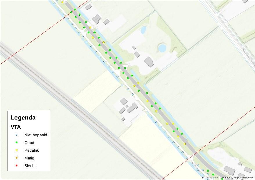 Compartiment E A. Verkeersveiligheid De bomen die langs de hoofdrijbaan zijn overwegend gecategoriseerd als B (rechtstand, afstand tussen 1 2,5 meter van weg).