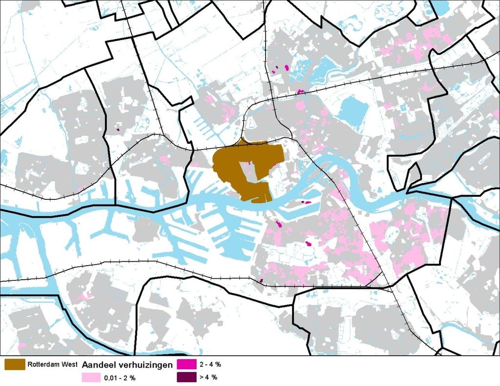 115 bevinden zich in Schiebroek, twee op het schiereiland Katendrecht, en verder liggen er nog gebiedjes in Oud-Charlois, Zuidplein, Pendrecht en Schiedam (vlak boven de aandachtswijk Nieuwland).