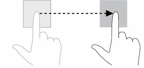 Bewegingen Functies Vegen of schuiven Beweeg uw vinger in een verticale of horizontale richting over het scherm.