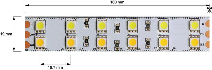 553 LED rows 2 adhesive tape on back cutting possibility each 25 mm 6 LED 840056