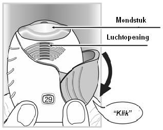 Lees dit voordat u begint Als u de beschermkap opent en sluit zonder het geneesmiddel te inhaleren, gaat de dosis verloren.