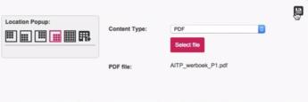 ), hier klik je op en het venster opent zich; achter Content Type: kies je PDF via Select File ga je naar je eigen