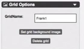 Je ziet het ook terug in Grid Options, daar staat achter GridName: Frank1 (zie afb. 15b.).
