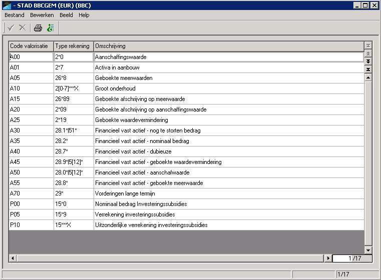 4.6 Valorisatie (F2) De valorisatie is een code die gebruikt wordt voor de berekening van de afschrijvingen.
