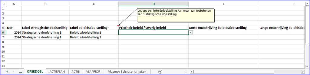 4.26 Vervolgens ga je naar tabblad OPERDOEL, waar je de beleidsdoelstellingen kunt invullen.