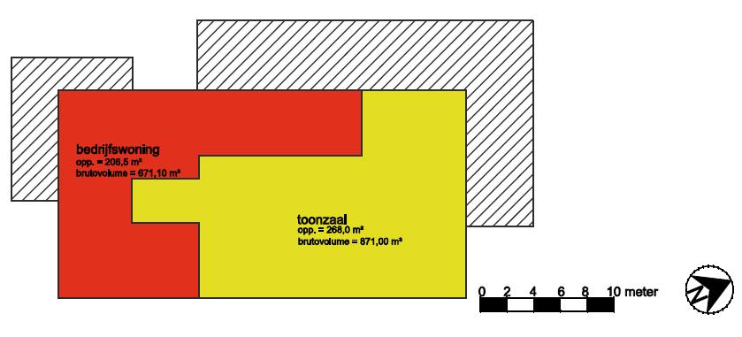 De totale vloeroppervlakte (3 niveau s) bedraagt ca 1.181,0 m².