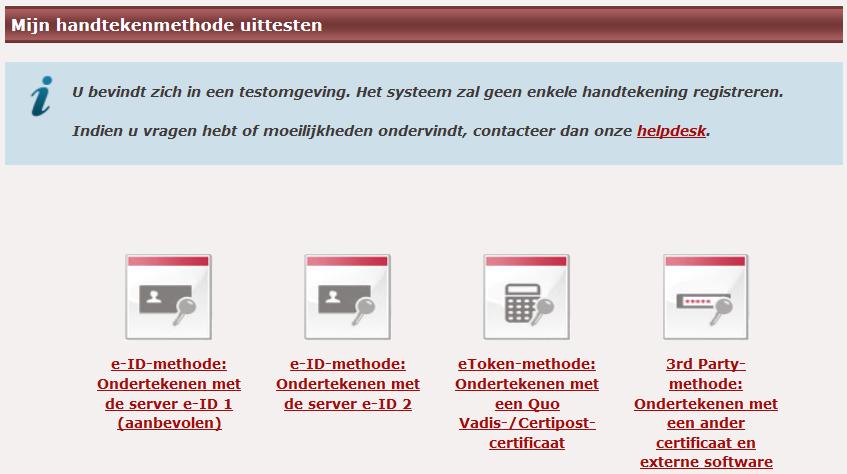 Kies de gewenste handtekenmethode.