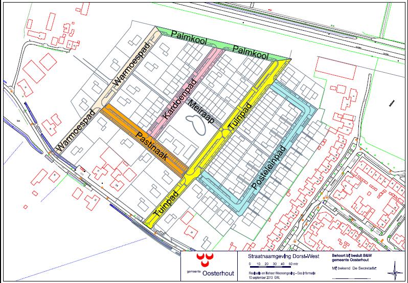 Voor Tuindorp Baarschot heeft de gemeente Oosterhout in 2013 de namen voor de nieuwe straten vastgesteld. Met de naamgeving is aangesloten bij de aanduiding van het plan als Tuindorp Baarschot.