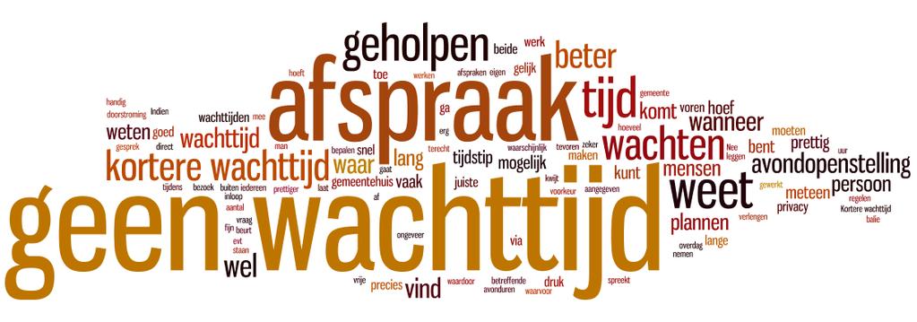 Voornaamste reden voor positieve houding: geen of kortere wachttijden Redenen voor positieve houding indien de gemeente alleen op afspraak zou gaan werken, hebben voornamelijk te maken de volgende