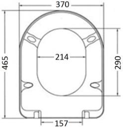 (TP325 - TP328 - SL310 - FE321) 6 STUKS / PIÈCES 41125 WC-ZITTING DUROPLAST, INOX SCHARNIEREN DUROPLAST SIÈGE