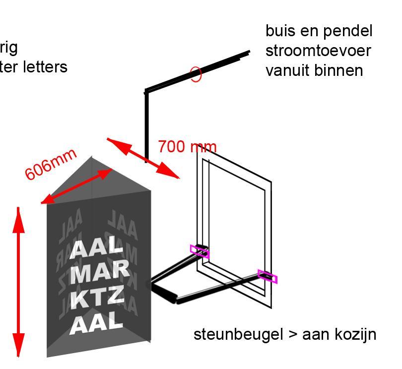 E - Lantaarn vormgeving buis en pendel, stroomtoevoer