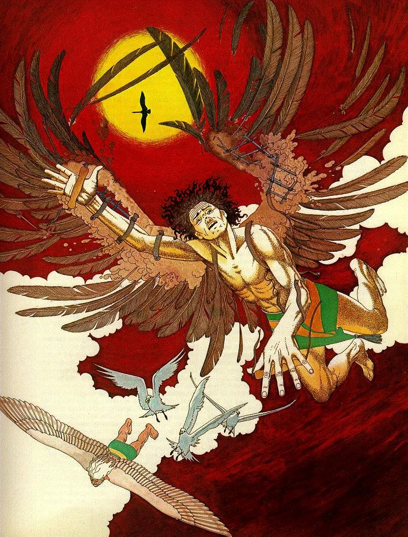 Opdracht 40: verhaal en tekening Daedalus en Icarus (Daidalos