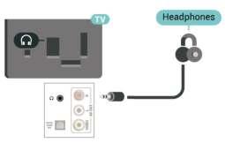 Hoofdtelefoon U kunt een hoofdtelefoon aansluiten op de -aansluiting aan de zijkant of achterkant van de TV. Dit is een mini-aansluiting van 3,5 mm.