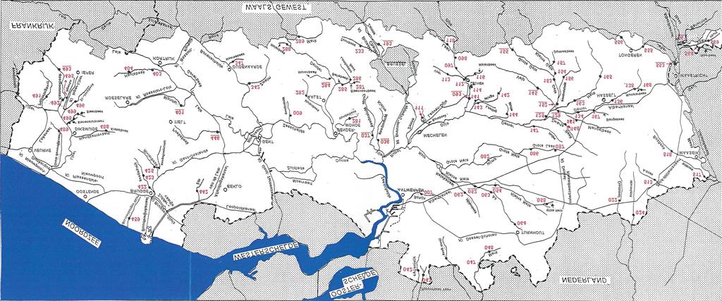 OVERZICHTSKAART VAN DE GEPUBLICEERDE HYDROMETRISCHE STATIONS