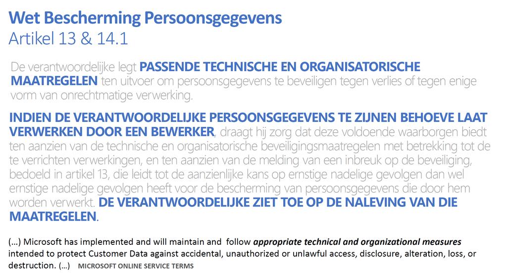 Voor NL vooral compliant