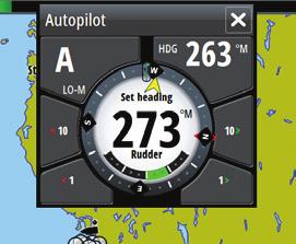 grondkoers (modus Geen drift) aanpassen: Tik op de knop Port (bakboord)