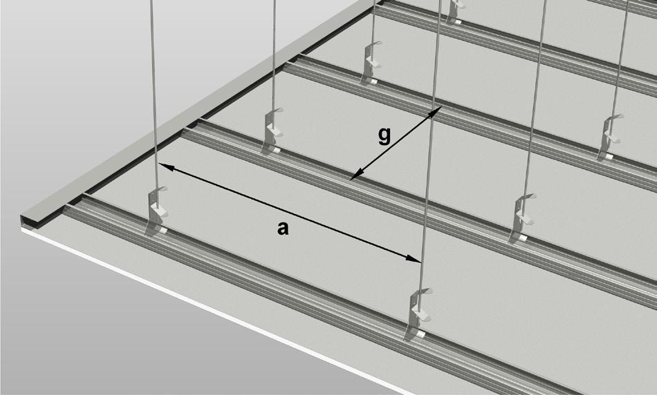S of D Het -plafondsysteem laat toe om, met dezelfde onderdelen, te kiezen voor: - een enkel reelwerk S. - een dubbel profielenrooster D.