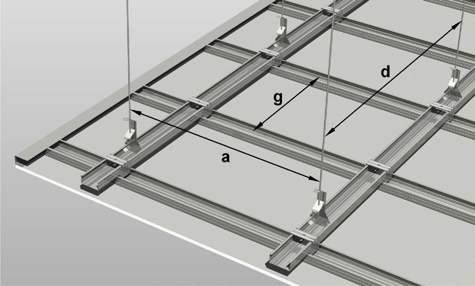 - Een D-onderstructuur laat immers toe het aantal ophan- en bevestiinspunten aanzienlijk te verminderen: teen een harde betonnen draastructuur of bij een fikse verlain van het plafond zal een D
