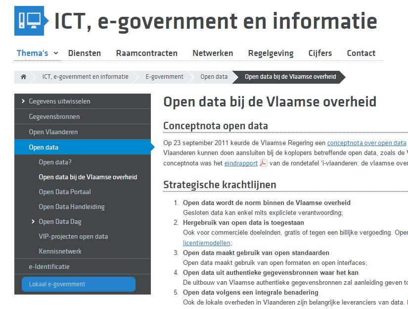 Open Data bij de Vlaamse overheid