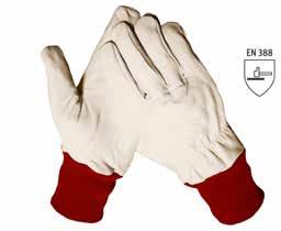 Lederen handschoenen HANDSCHOEN HEIGO RUNDLEER GEVOERD Luxe model werkhandschoen met zeer goede pasvorm, goede vingergevoeligheid en lange levensduur, het model heeft elastiek op de handrug en een