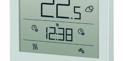 THERMOSTAAT In combinatie HEATRONIC 2 Groot display met aanduiding van de temperatuur of uur Overzicht temperaturen en