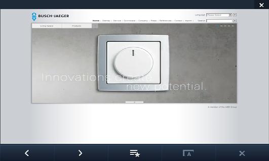 Functiebeschrijvingen 13.32 Internet-/HTML-viewer Met de geïntegreerde HTML-viewer van de kunnen internetsites worden opgeroepen en op volledig scherm weergegeven.