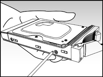 2,5" harde schijven en SSD harde schijven: plaats de harde schijf in het gebied van de