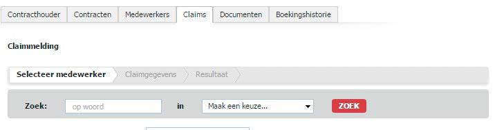 4. ZIEK EN HERSTELD MELDEN VAN MEDEWERKERS Nieuwe claimmelding - Ga naar tabblad Claims -