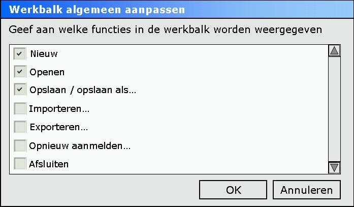 Figuur 3-5: Optie Uitsluitend selectie tonen aangevinkt. 3.3.6 Beeld Werkbalk algemeen aanpassen/werkbalk kaartfuncties aanpassen De werkbalk algemeen en de werkbalk kaartfuncties kan door de gebruiker naar eigen inzicht worden ingericht.