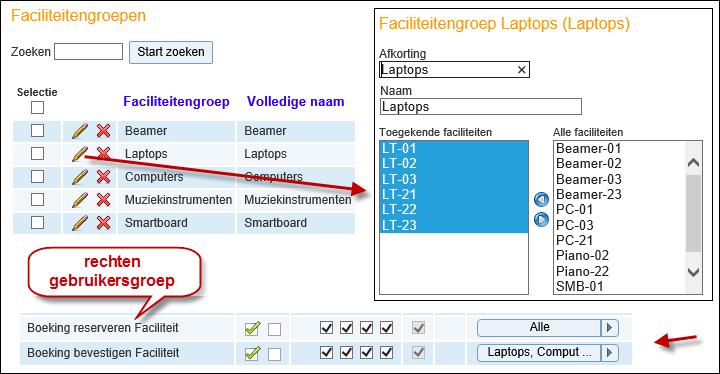 WebUntis Reserveringen 20 2.4.9 Faciliteitengroepen Ongebonden faciliteiten kunnen worden gekoppeld in een faciliteitengroep.