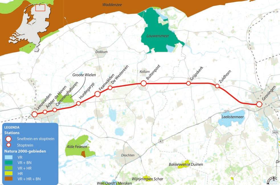 Voor het project zijn de volgende Natura 2000-gebieden relevant: In de provincie Fryslân ligt de Groote Wielen op minder dan 1 km afstand van het plangebied.