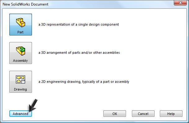 verschijnt op Advanced 4 Selecteer nu als template, het bestand sw-tutorial, en klik op OK.