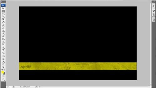 3) Deselecteren met Ctrl+D. We voegen een structuur toe aan de dit gele lint. Je kan je eigen afbeeldingen daarvoor gebruiken of bijgevoegde afbeelding.