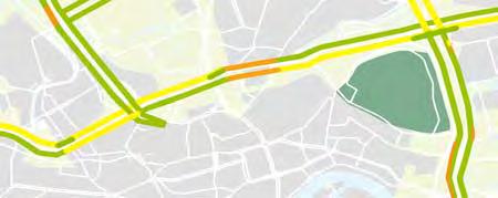 Reistijden in de ochtendspits op het traject Doenkade Terbregseplein in minuten en geïndexeerd (bron: NRM Randstad) ref var3 var3tol8 var3tol11 GA OV GA A20spits GA 3tol8 A1316 GA 3tol11 A1316 A13