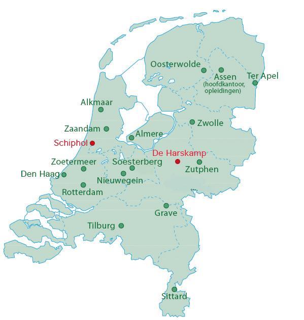 1. De organisatie, hoofdkantoor en 14 afdelingen Divisie Vervoer (500) Regulier beveiligd vervoer Vervoer op maat (regel) Extra beveiligd vervoer Vrachtdienst en directievervoer Divisie Beveiliging