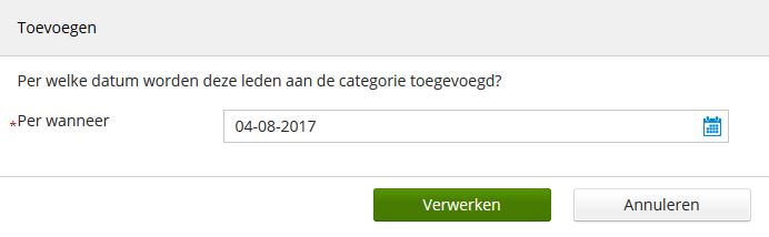 Vul hier de huidige datum of een datum in de toekomst in en klik op Verwerken.