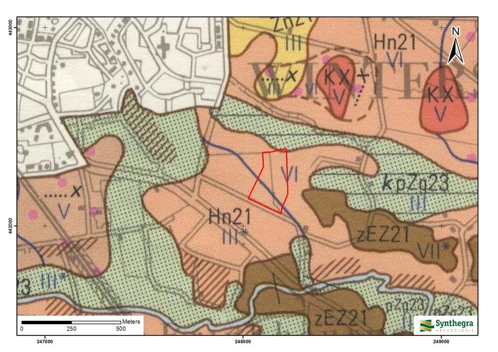 Projectnummer: S1231 Bodem Binnen het plangebied komen volgens de bodemkaart 13 veldpodzolgronden in leemarm en zwak lemig fijn zand voor (afbeelding 2.3, code Hn21).